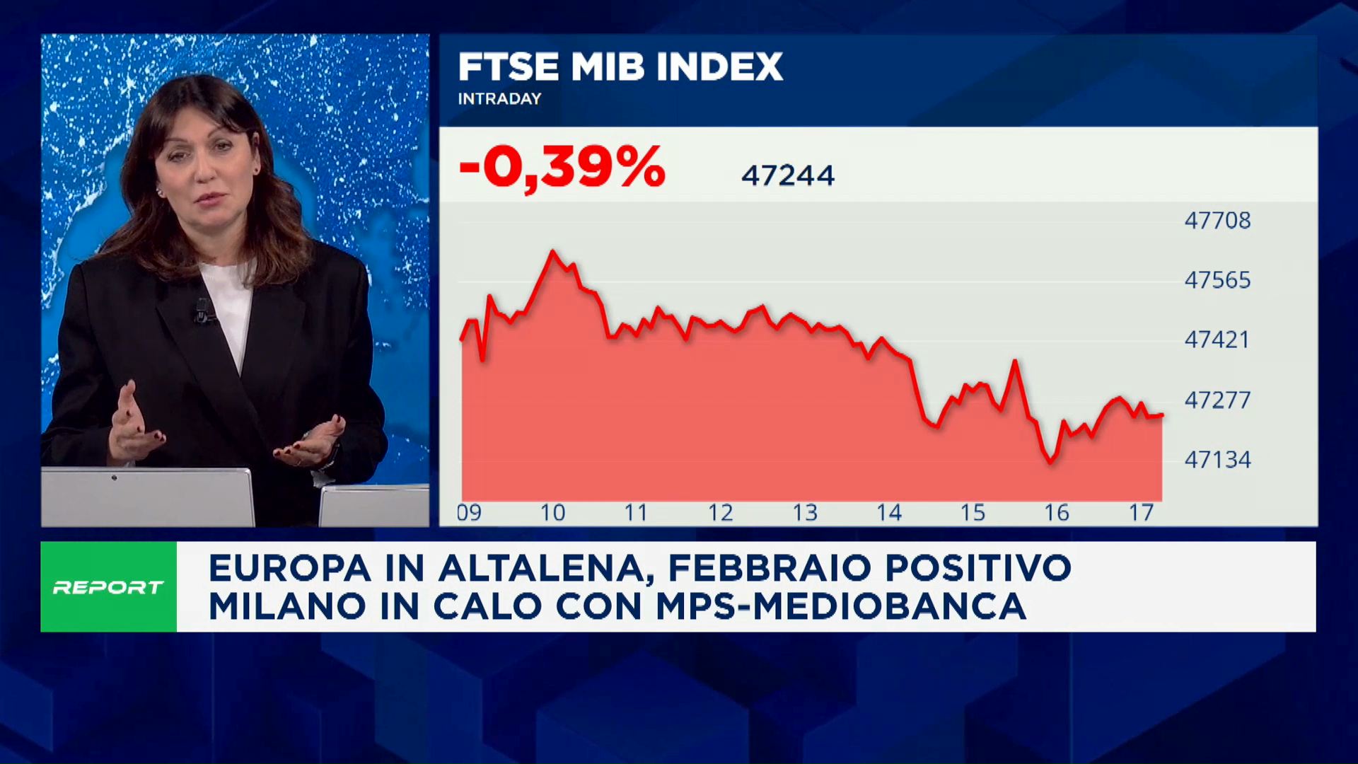 Chiusura in ribasso a Piazza Affari